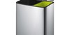 Recycling-Tritt-Mülleimer E-Cube 28+18 Liter, Matt Edelstahl
